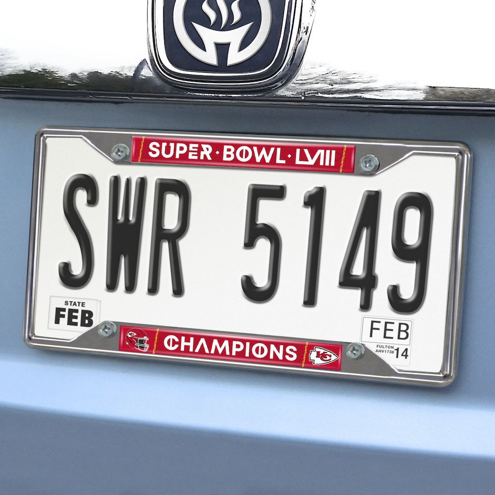 Kansas City Chiefs Super Bowl 58 Champions License Plate Frame