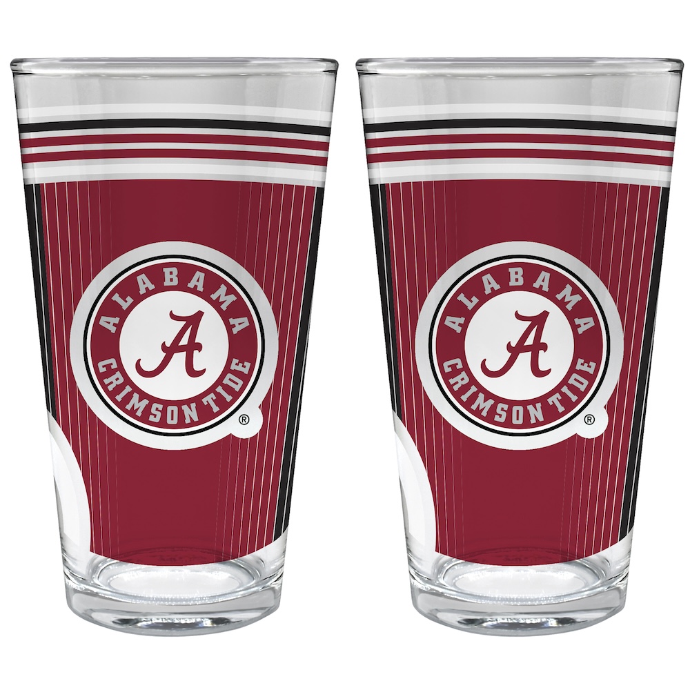 Alabama Crimson Tide COOL VIBES 2 pc Pint Glass Set