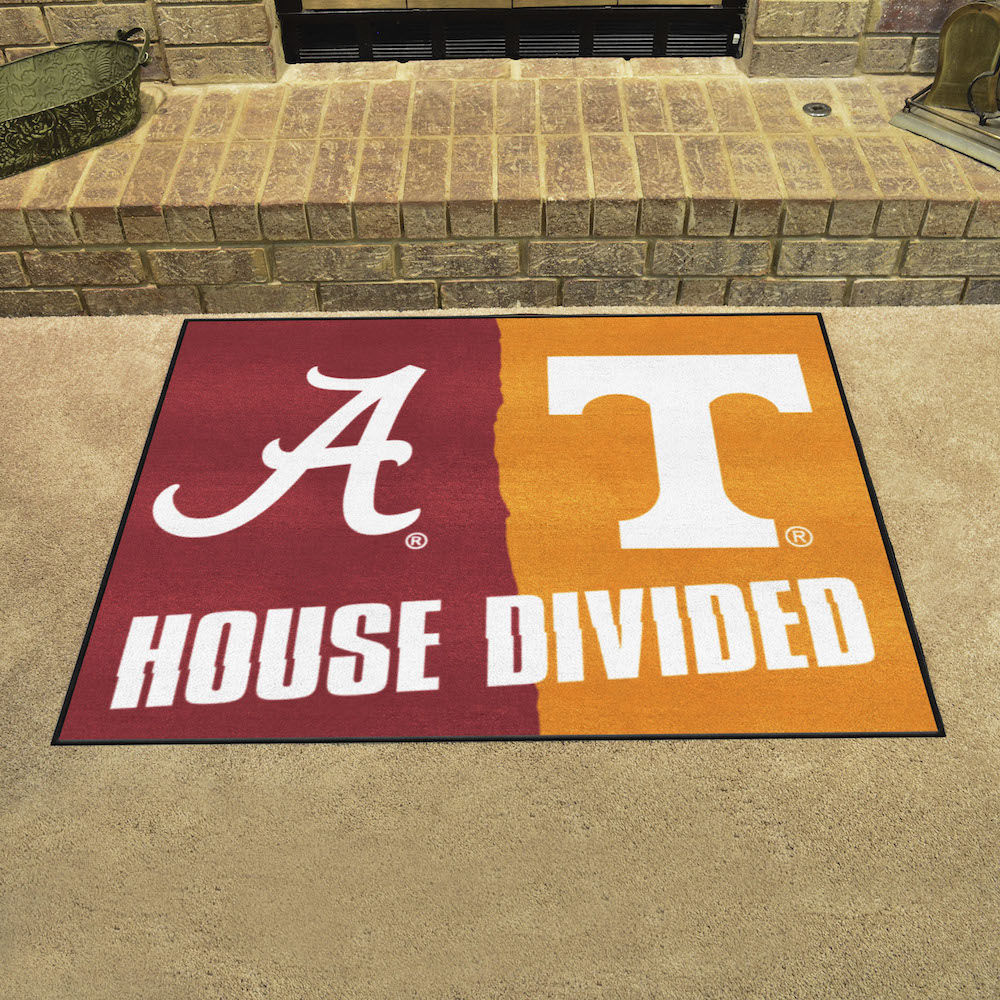NCAA House Divided Rivalry Rug Alabama Crimson Tide - Tennessee Volunteers