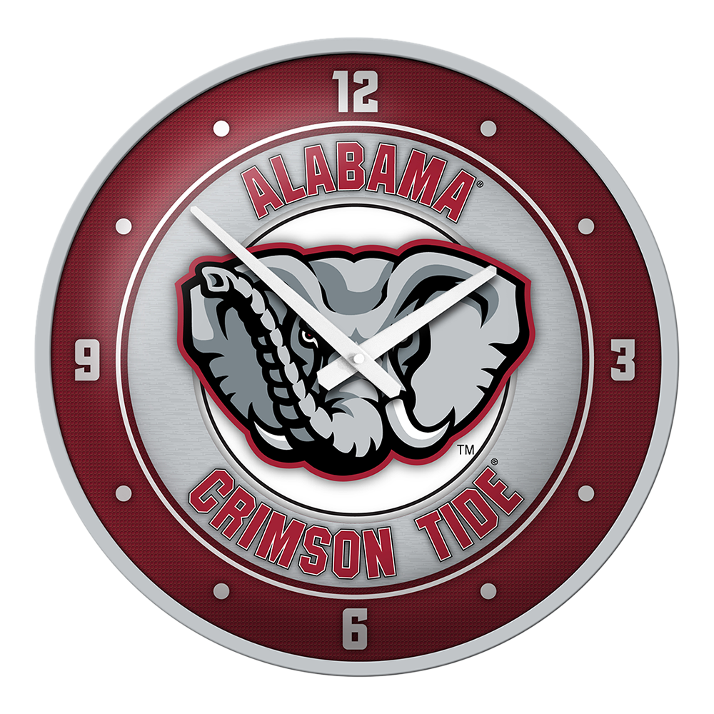 Alabama Crimson Tide Al Logo Modern Disc Wall Clock