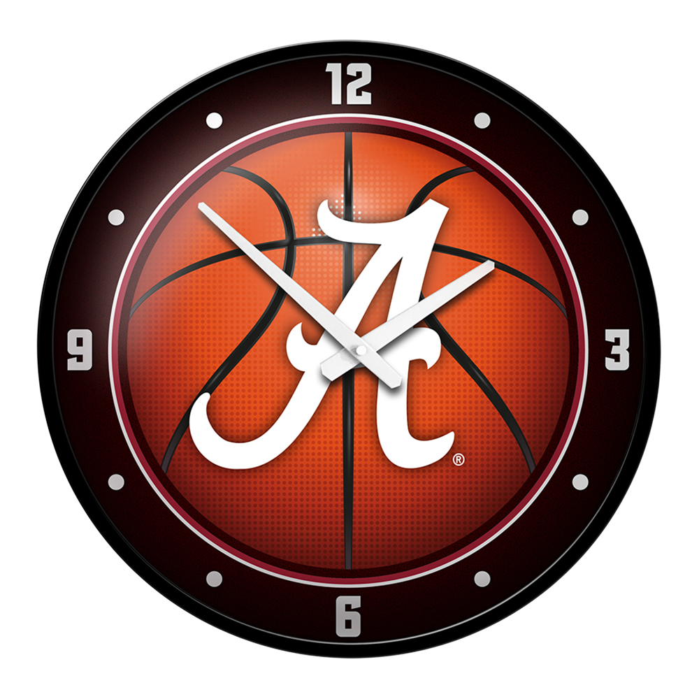 Alabama Crimson Tide Modern Disc BASKETBALL Wall Clock