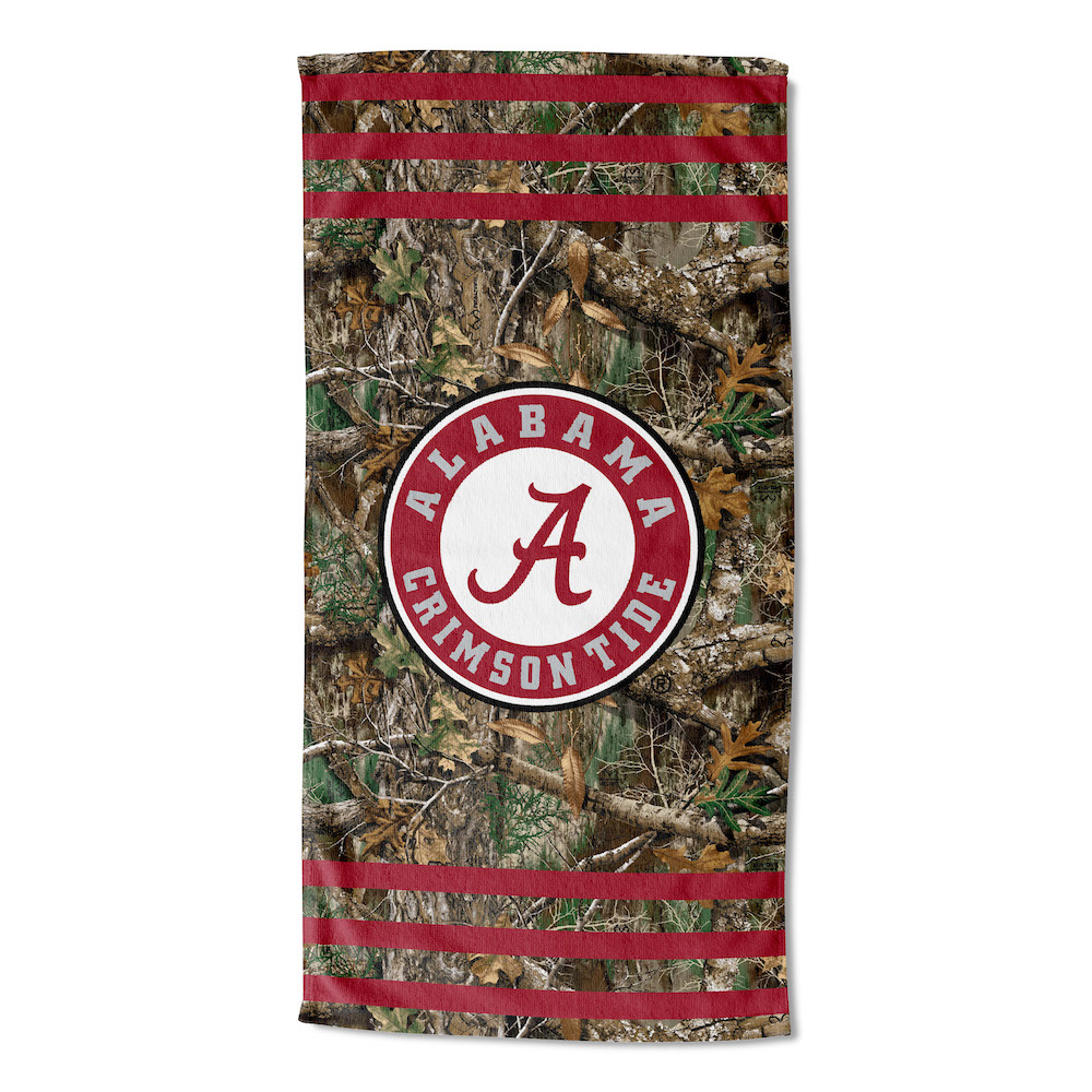 Alabama Crimson Tide Real Tree Camo 30x60 Beach Towel