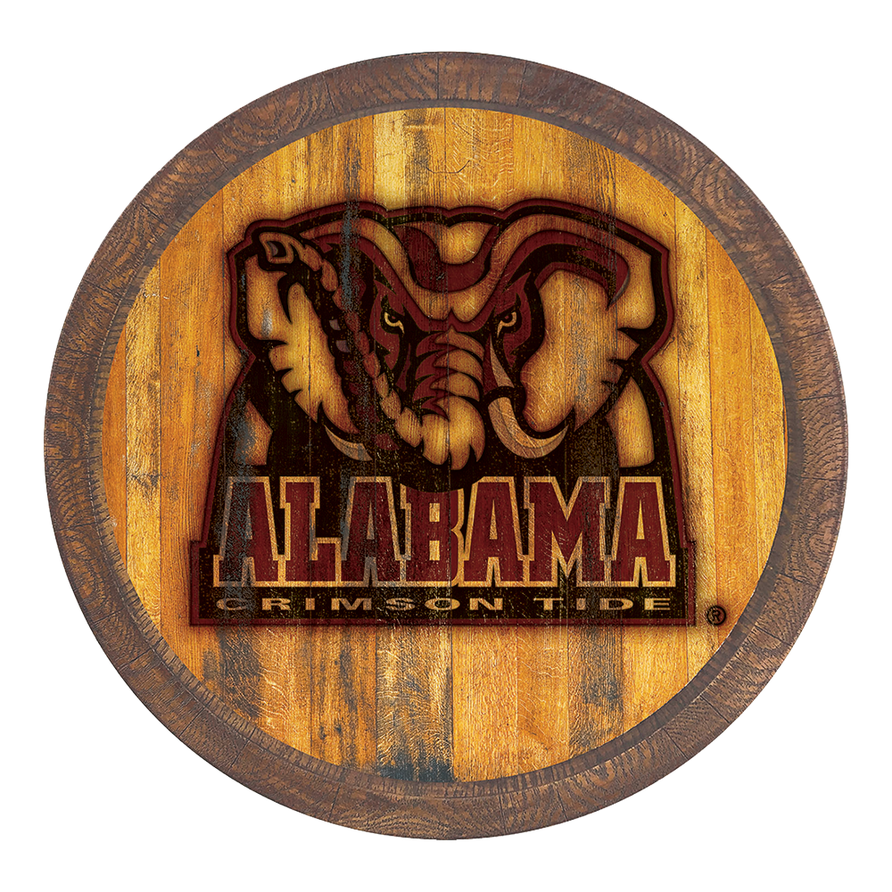 Alabama Crimson Tide Al Logo Branded FAUX Barrel Top Sign