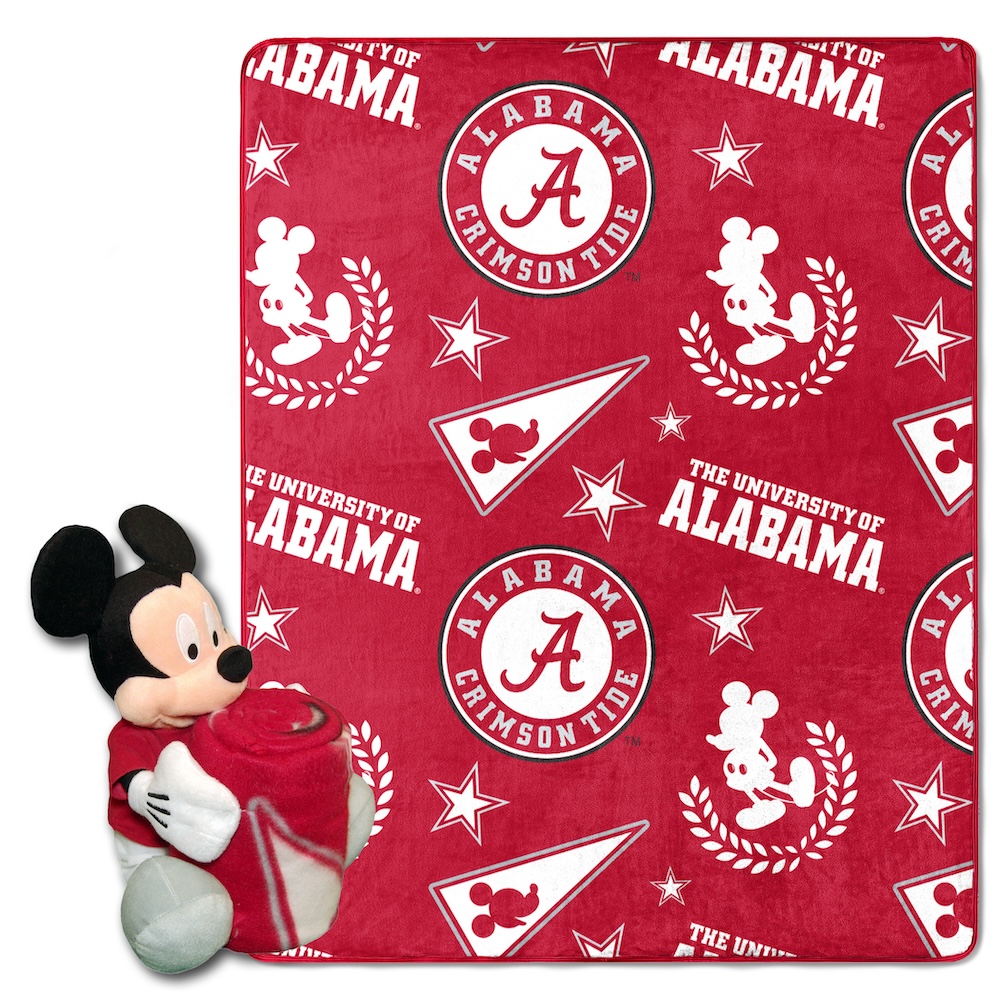 Alabama Crimson Tide Disney Mickey Mouse Hugger and Silk Blanket Set