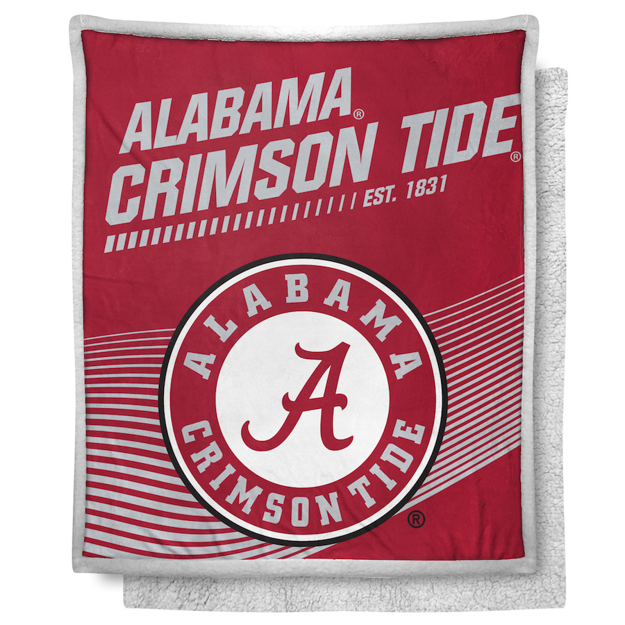 Alabama Crimson Tide Mink SHERPA Throw Blanket