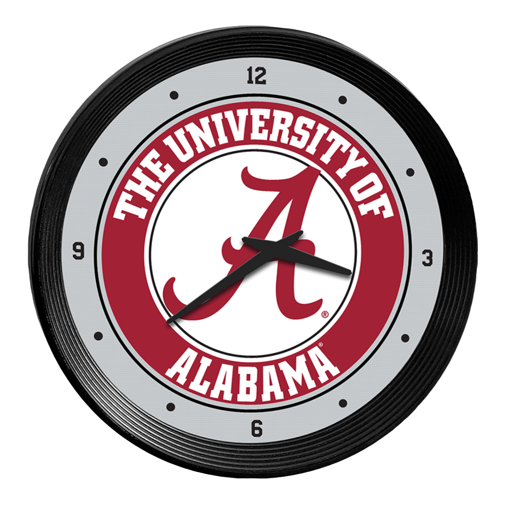 Alabama Crimson Tide Ribbed Frame Wall Clock