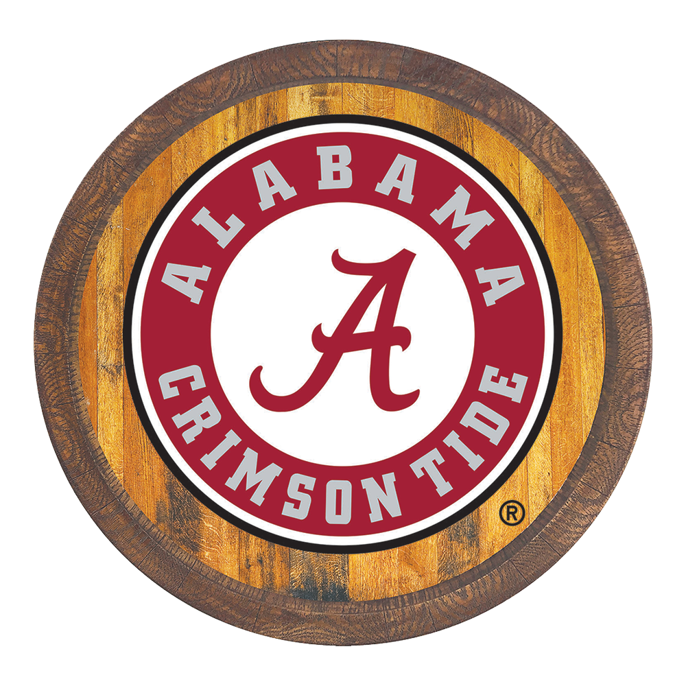 Alabama Crimson Tide School Seal FAUX Barrel Top Sign