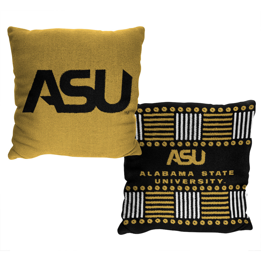 Alabama State Hornets HOMAGE Double Sided INVERT Woven Pillow