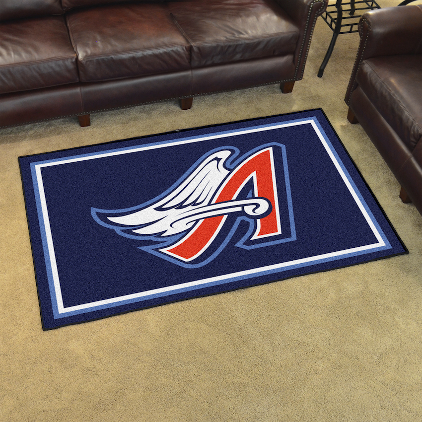 Anaheim Angels MLBCC Vintage 4x6 Area Rug Throwback Logo