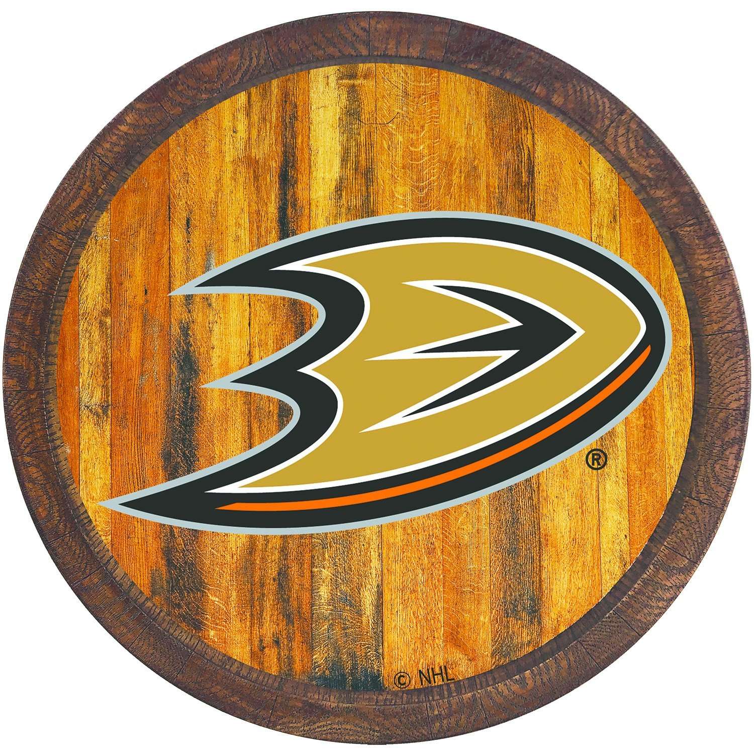 Anaheim Ducks FAUX Barrel Top Sign