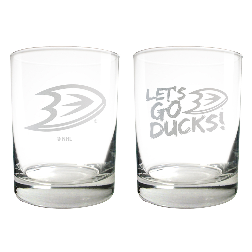 Anaheim Ducks 2pc Rocks Glass Set