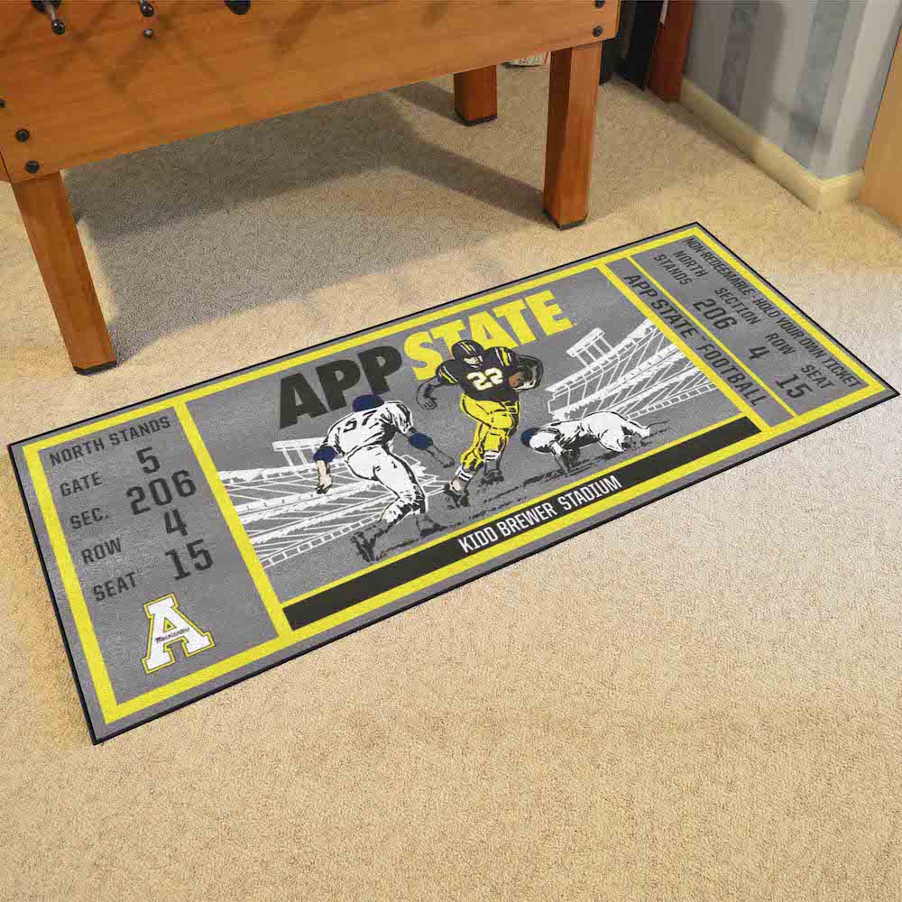 Appalachian State Mountaineers 30 x 72 Game Ticket Carpet Runner