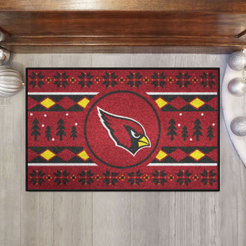 Arizona Cardinals Holiday Sweater Themed 20 x 30 STARTER Floor Mat