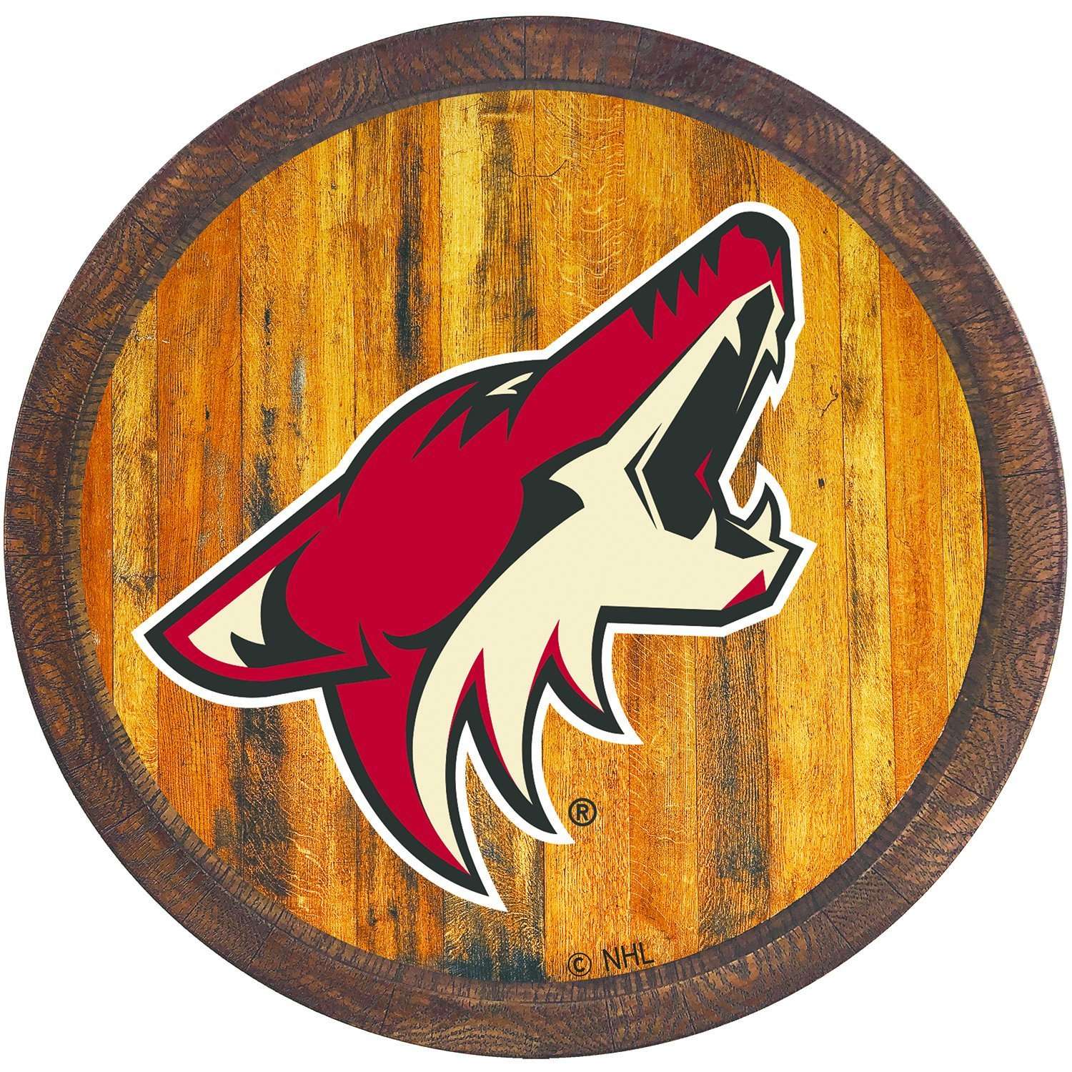 Arizona Coyotes FAUX Barrel Top Sign