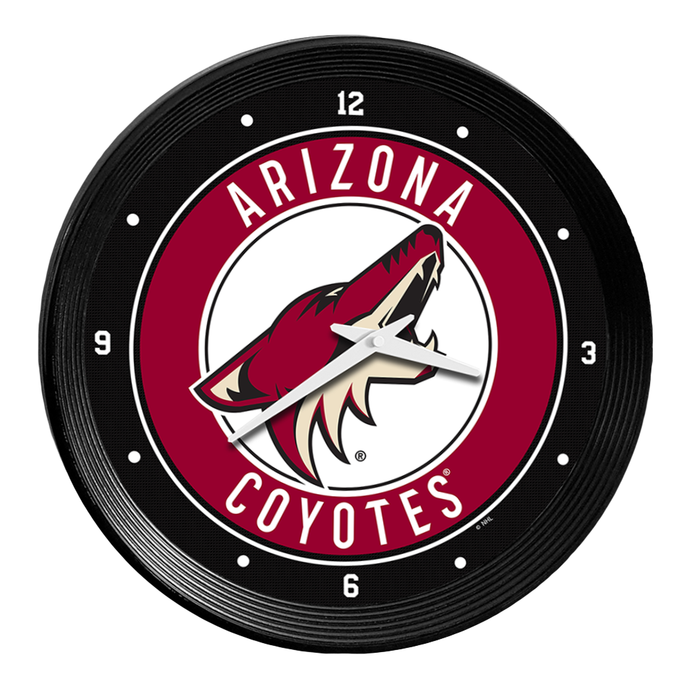 Arizona Coyotes Ribbed Frame Wall Clock