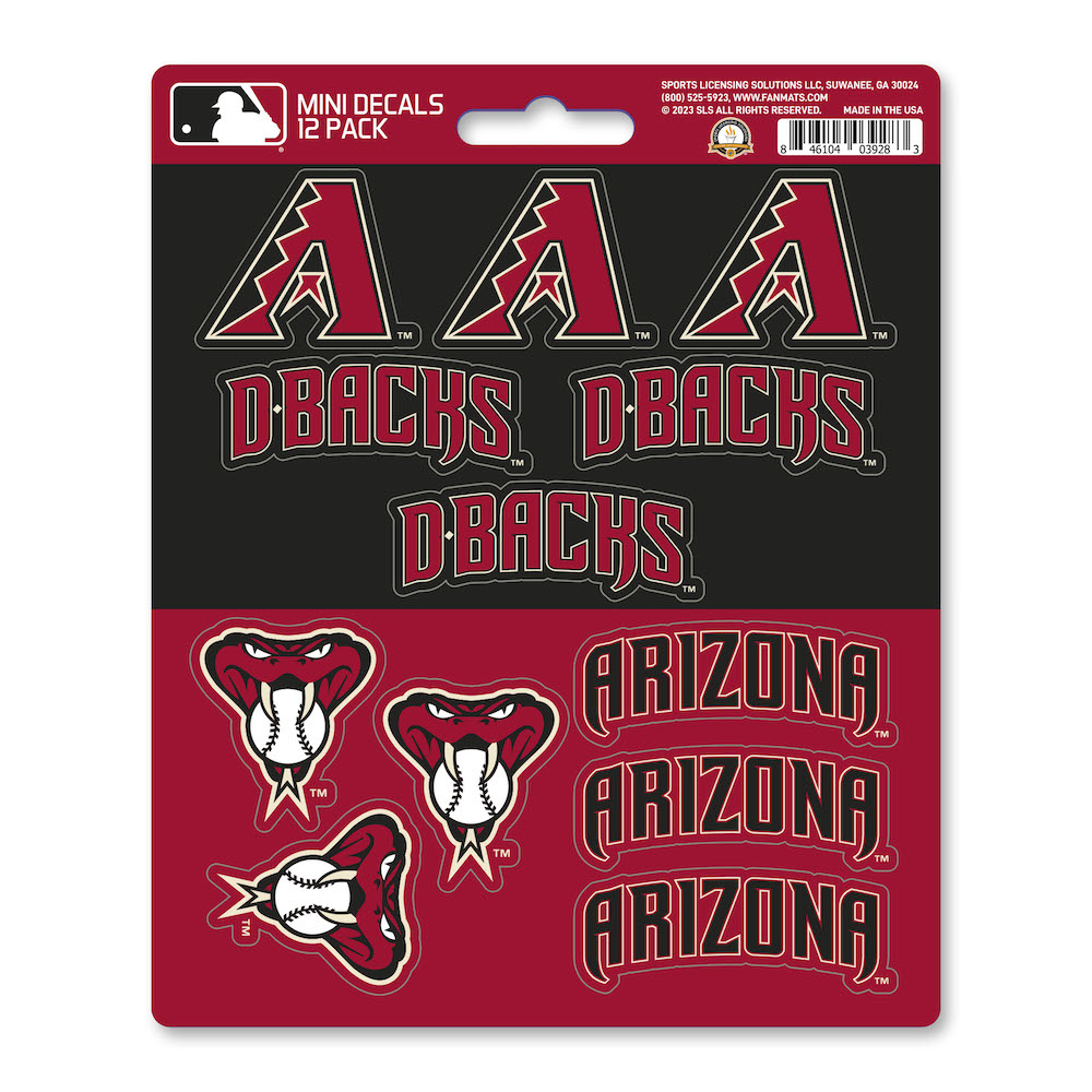 Arizona Diamondbacks Team Logo Mini Decal 12 Pack