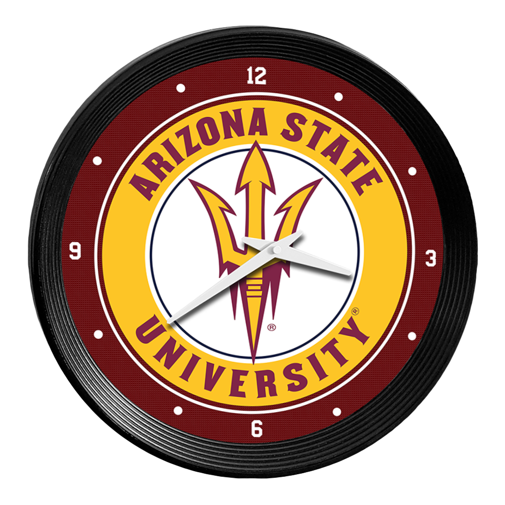 Arizona State Sun Devils Ribbed Frame Wall Clock