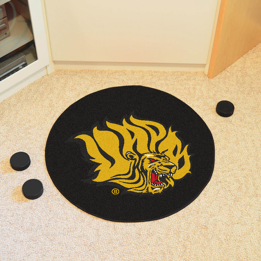 Arkansas Pine Bluff Golden Lions Round Hockey Puck Mat