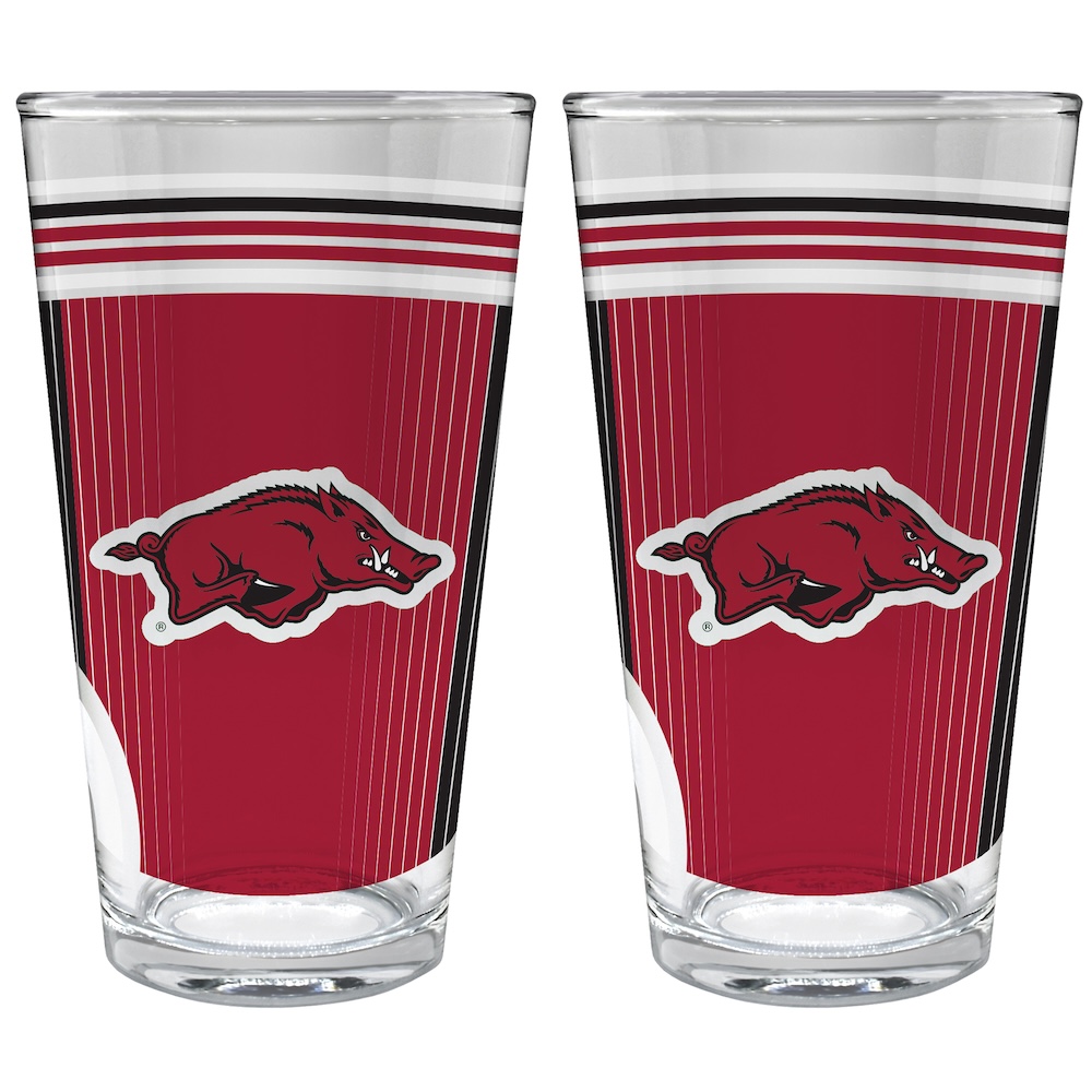 Arkansas Razorbacks COOL VIBES 2 pc Pint Glass Set