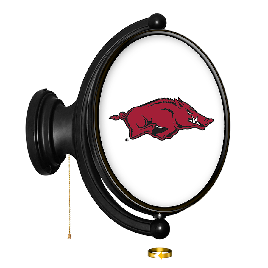 Arkansas Razorbacks LED Rotating Wall Sign ~ OVAL