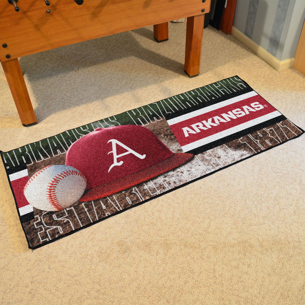 Arkansas Razorbacks 30 x 72 Baseball Carpet Runner