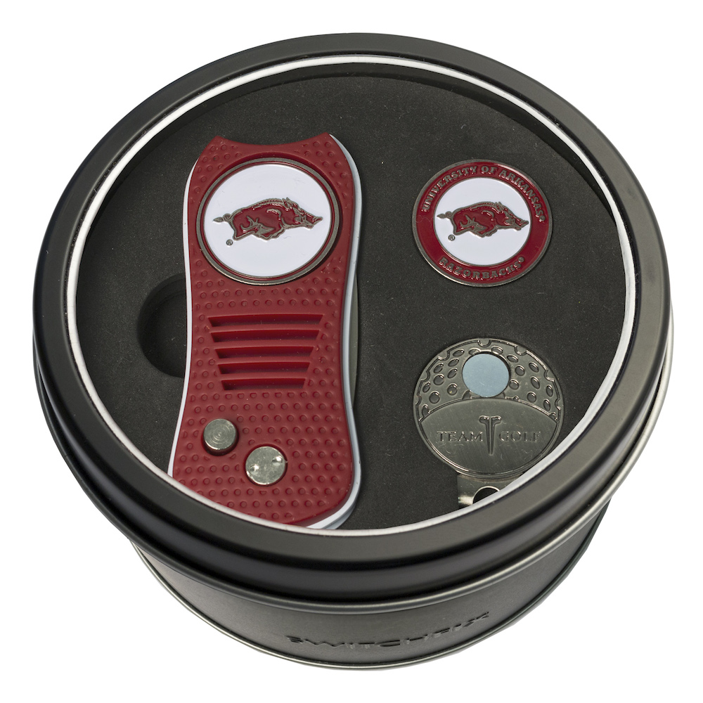 Arkansas Razorbacks Switchblade Divot Tool Cap Clip and Ball Marker Gift Pack