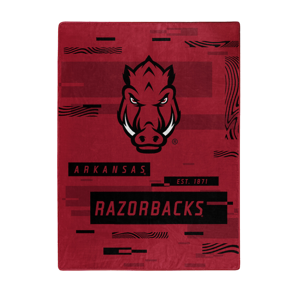 Arkansas Razorbacks Large Plush Fleece Raschel Blanket 60 x 80