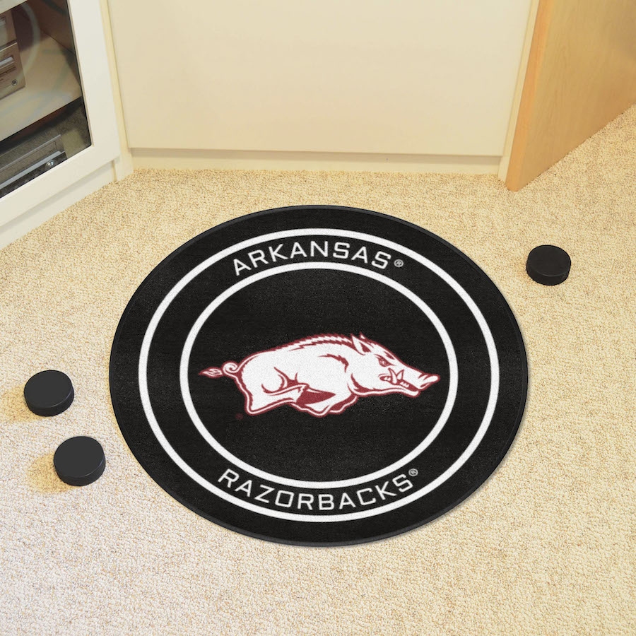 Arkansas Razorbacks Round Hockey Puck Mat