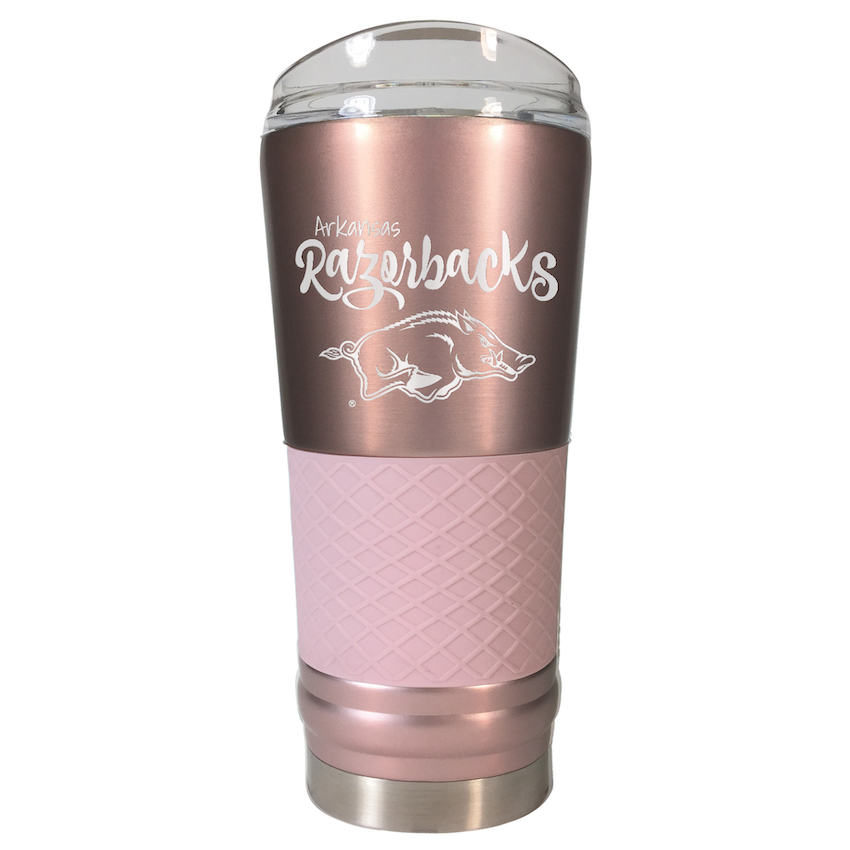 Arkansas Razorbacks 24 oz Rose Gold Draft Travel Tumbler