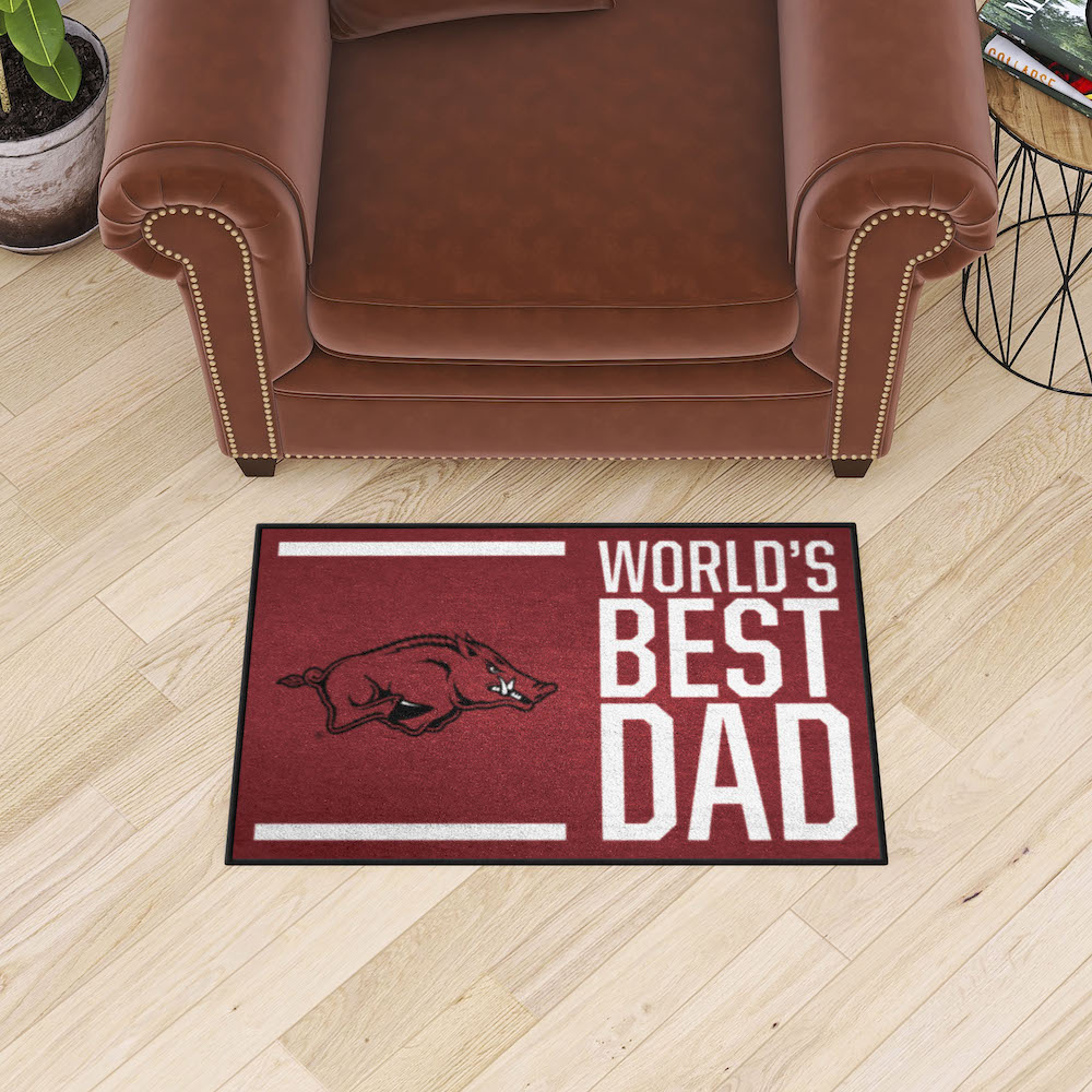 Arkansas Razorbacks 20 x 30 WORLDS BEST DAD Floor Mat