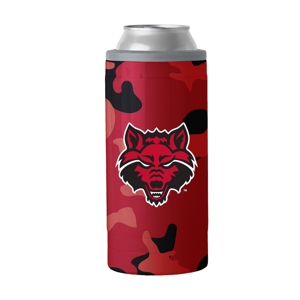 Arkansas State Red Wolves Camo Swagger 12 oz. Slim Can Coolie