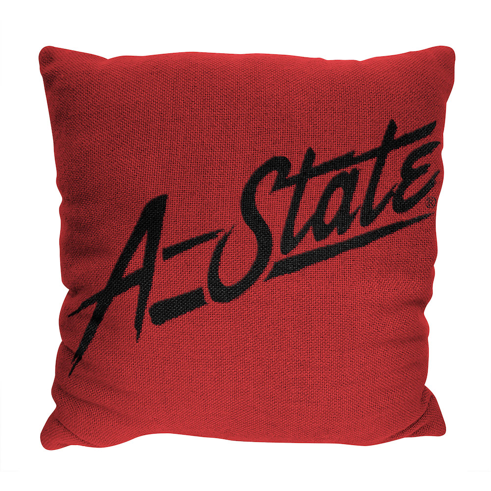 Arkansas State Red Wolves Double Sided INVERT Woven Pillow