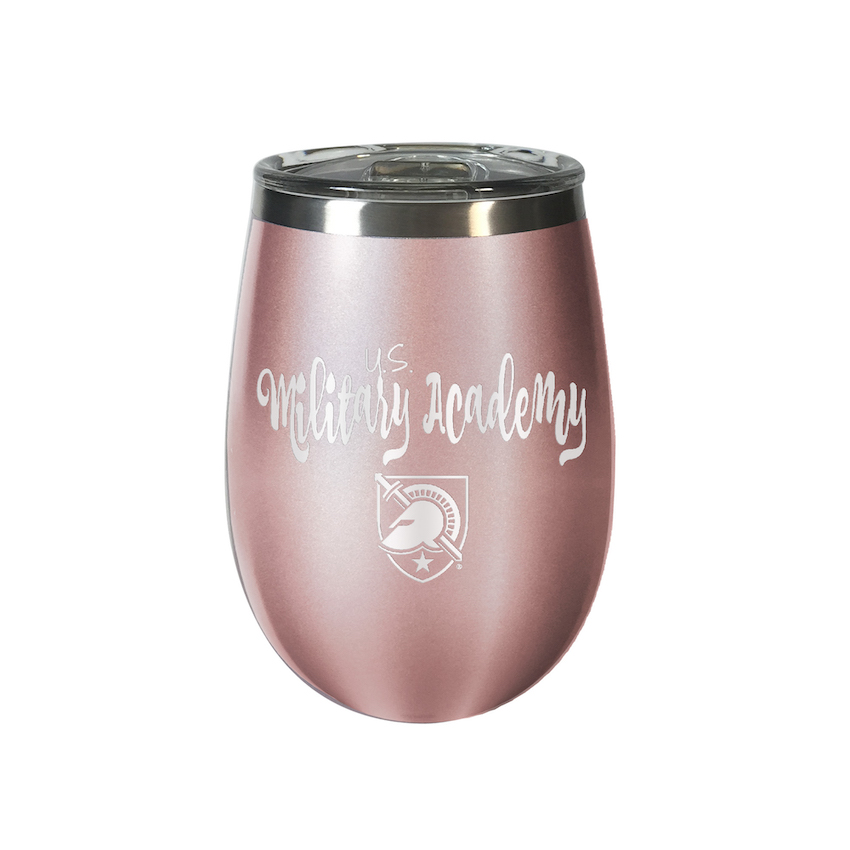 Army Black Knights 10 oz Rose Gold Wine Tumbler