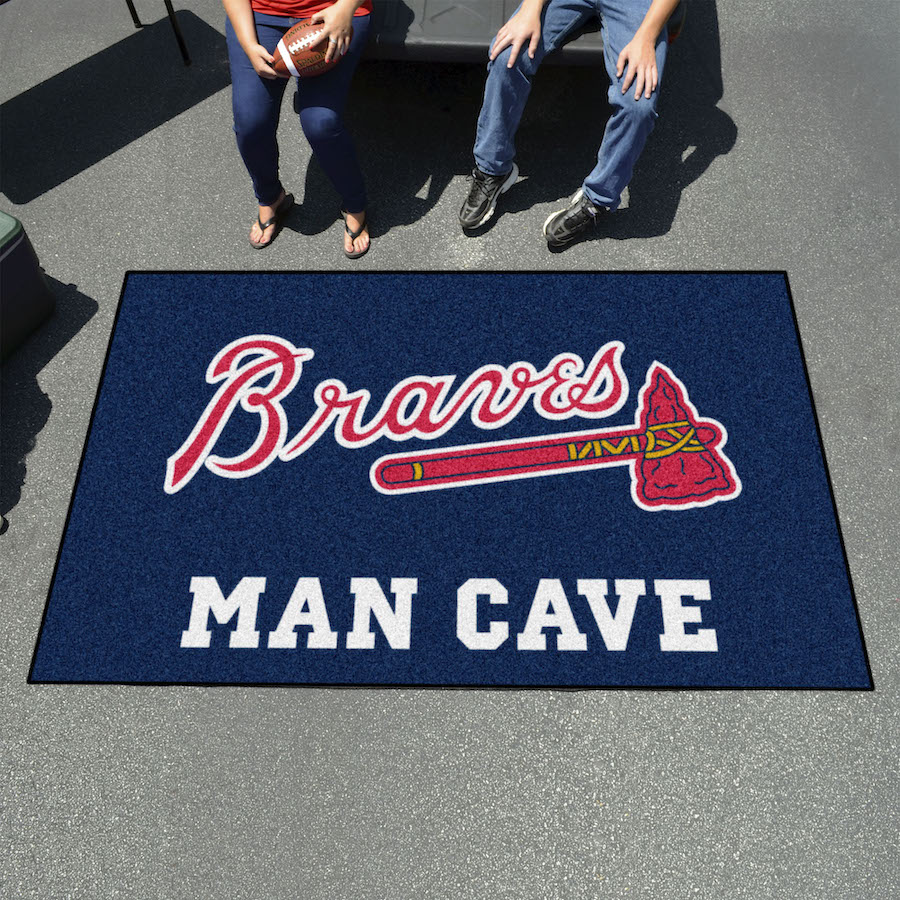 Atlanta Braves ALT LOGO UTILI-MAT 60 x 96 MAN CAVE Rug