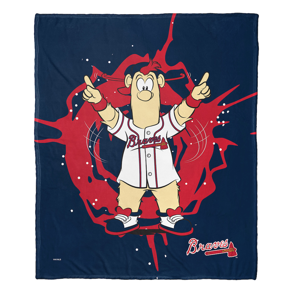 Atlanta Braves MASCOT Silk Touch Throw Blanket 50 x 60 inch