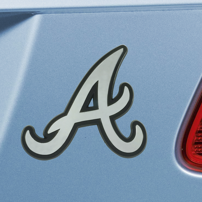 Atlanta Braves Chrome Metal Auto Emblem