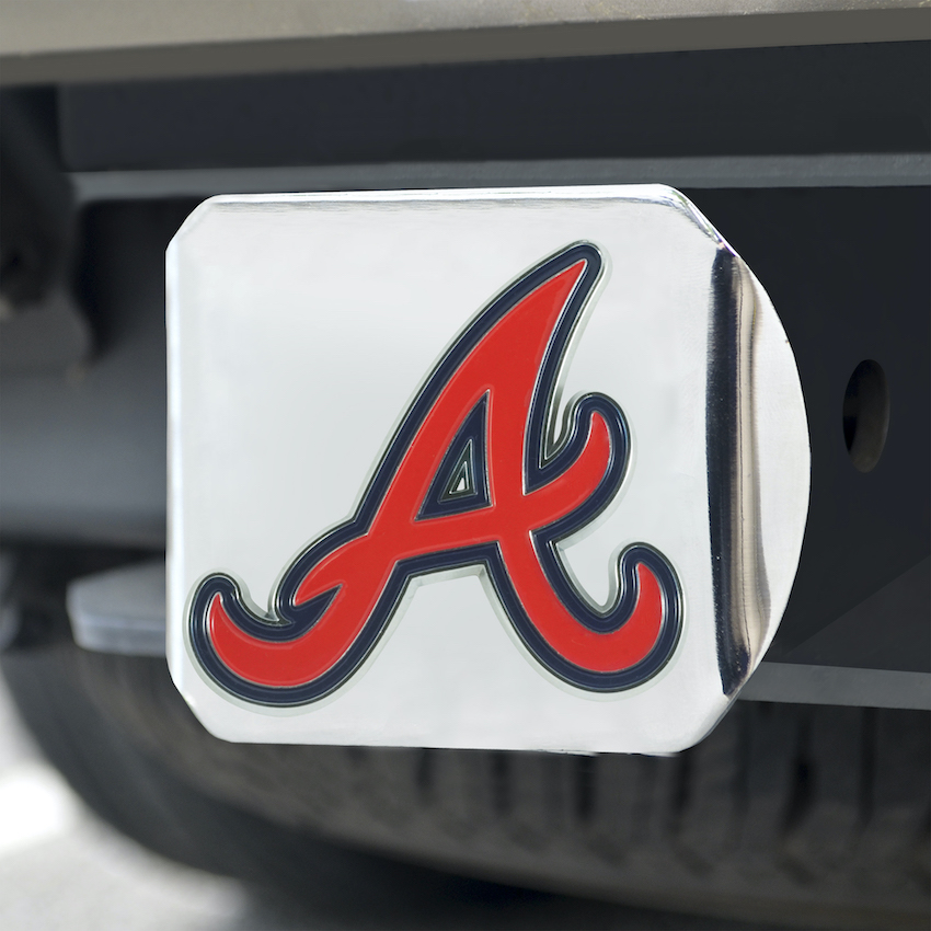 Atlanta Braves Color Chrome Trailer Hitch Cover