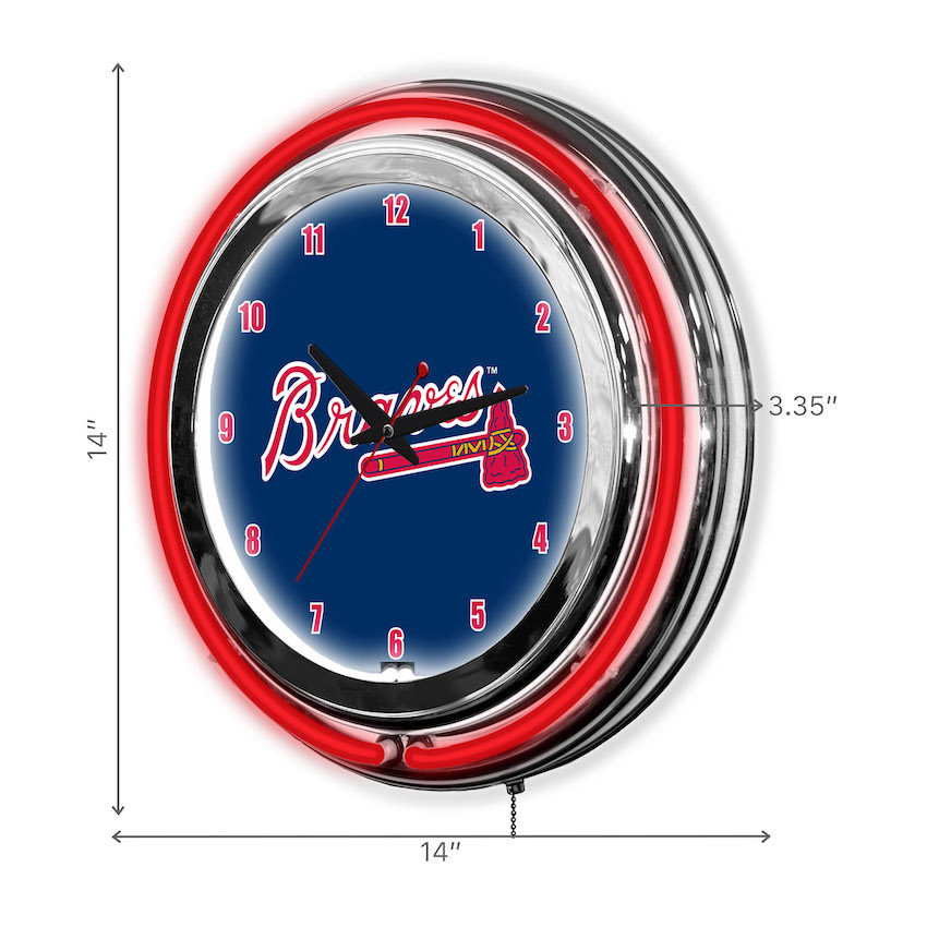 Atlanta Braves Chrome NEON Clock 14 inch