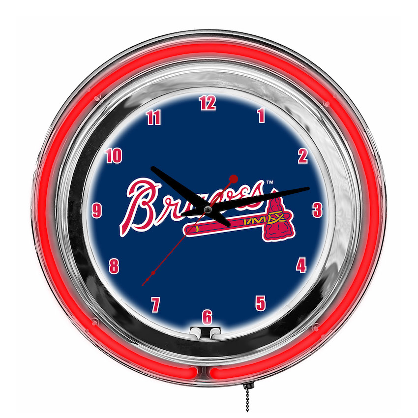 Atlanta Braves Chrome NEON Clock 14 inch