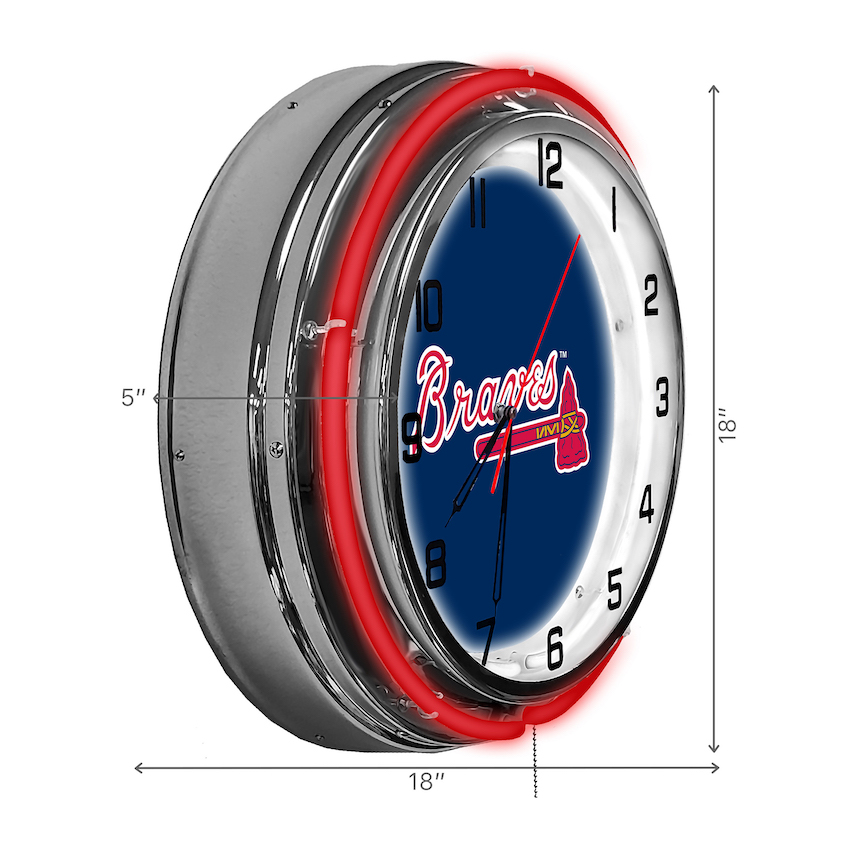 Atlanta Braves Chrome NEON Clock 18 inch