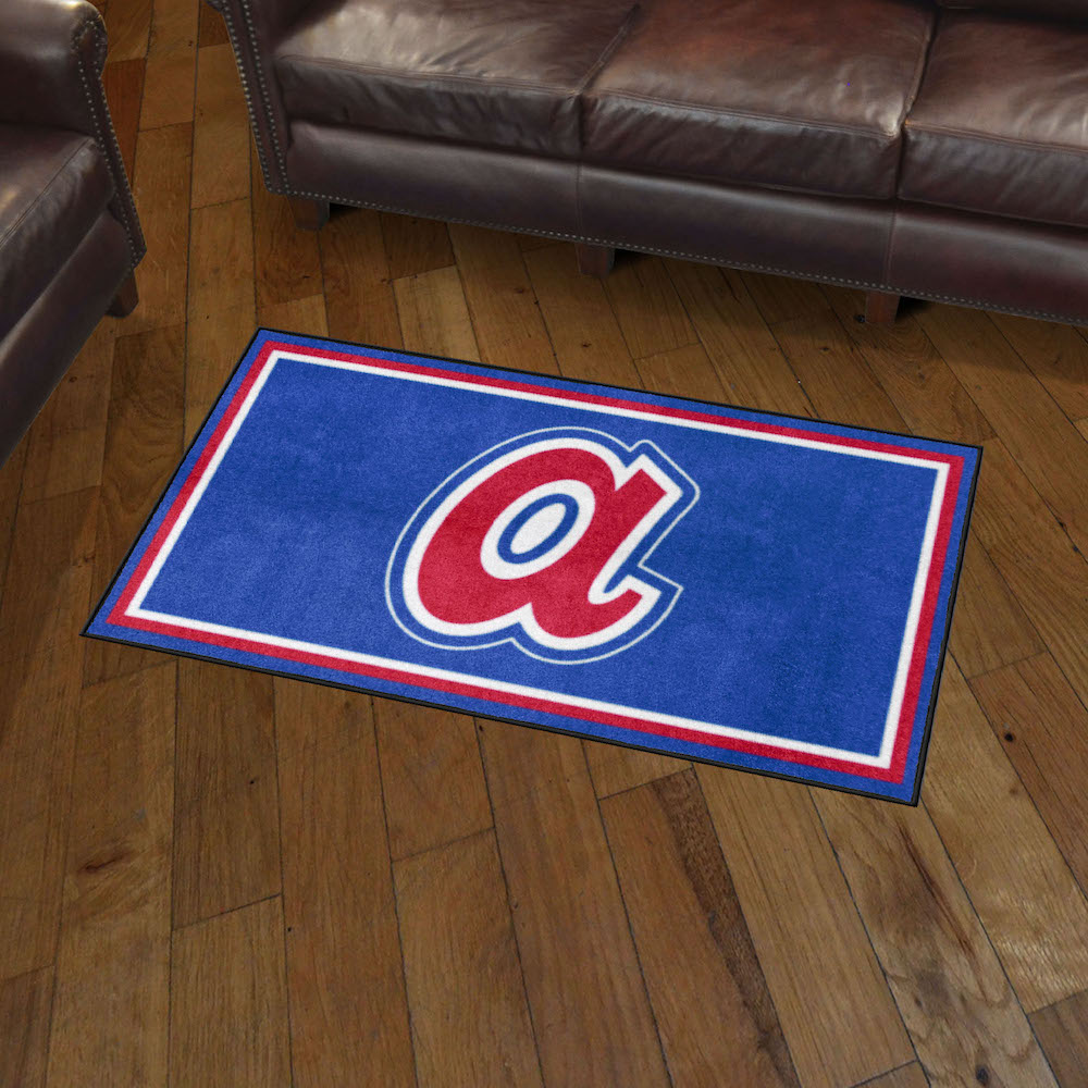 Atlanta Braves MLBCC Vintage 3x5 Area Rug Throwback Logo