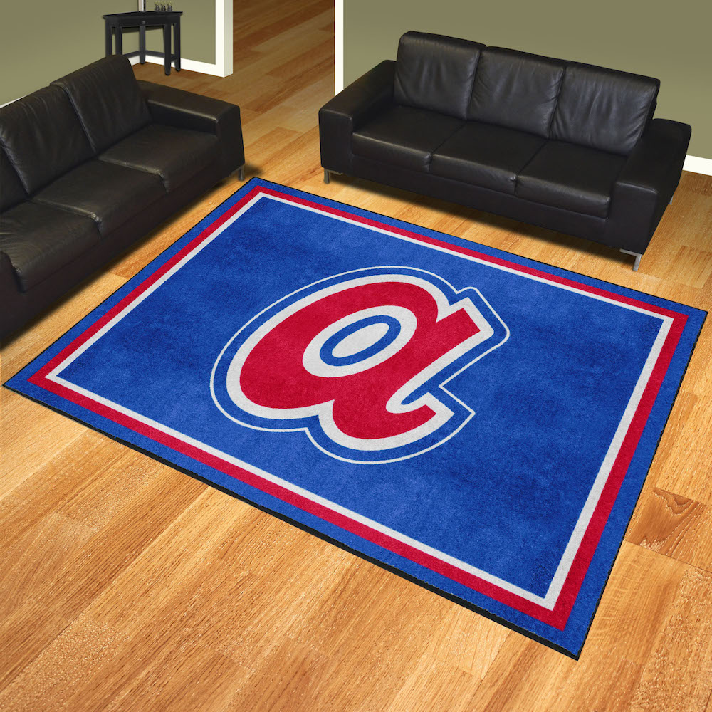 Atlanta Braves MLBCC Vintage Ultra Plush 8x10 Area Rug Throwback Logo