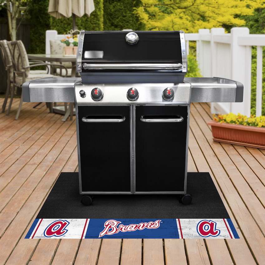 Atlanta Braves MLBCC Vintage Grill Mat Throwback Logo