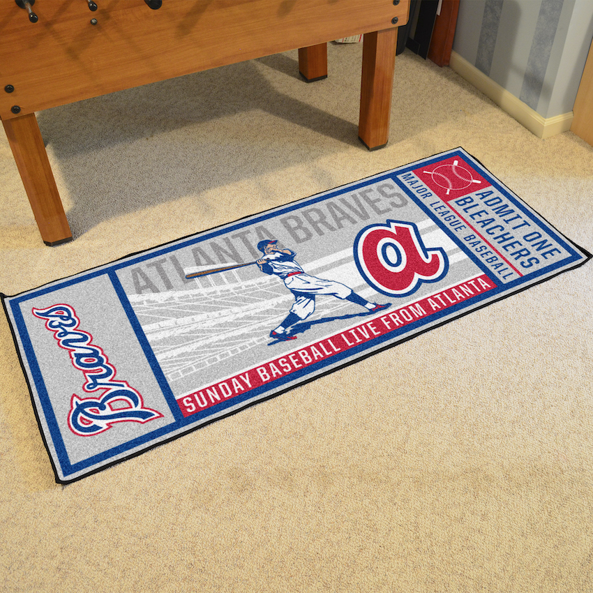 Atlanta Braves MLBCC Vintage 30 x 72 Game Ticket Carpet Runner