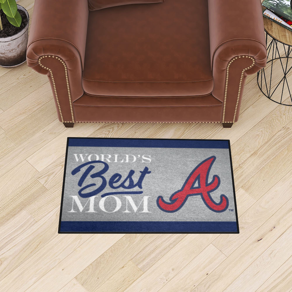 Atlanta Braves 20 x 30 WORLDS BEST MOM Floor Mat