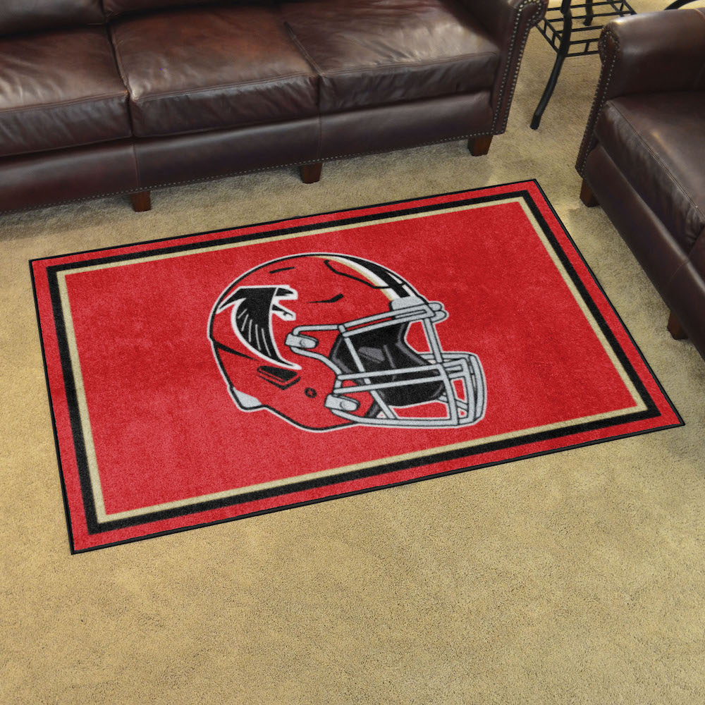 Atlanta Falcons 4x6 Area Rug - Throwback Helmet Logo