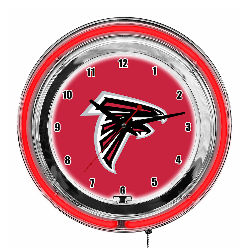 Atlanta Falcons Chrome NEON Clock 14 inch