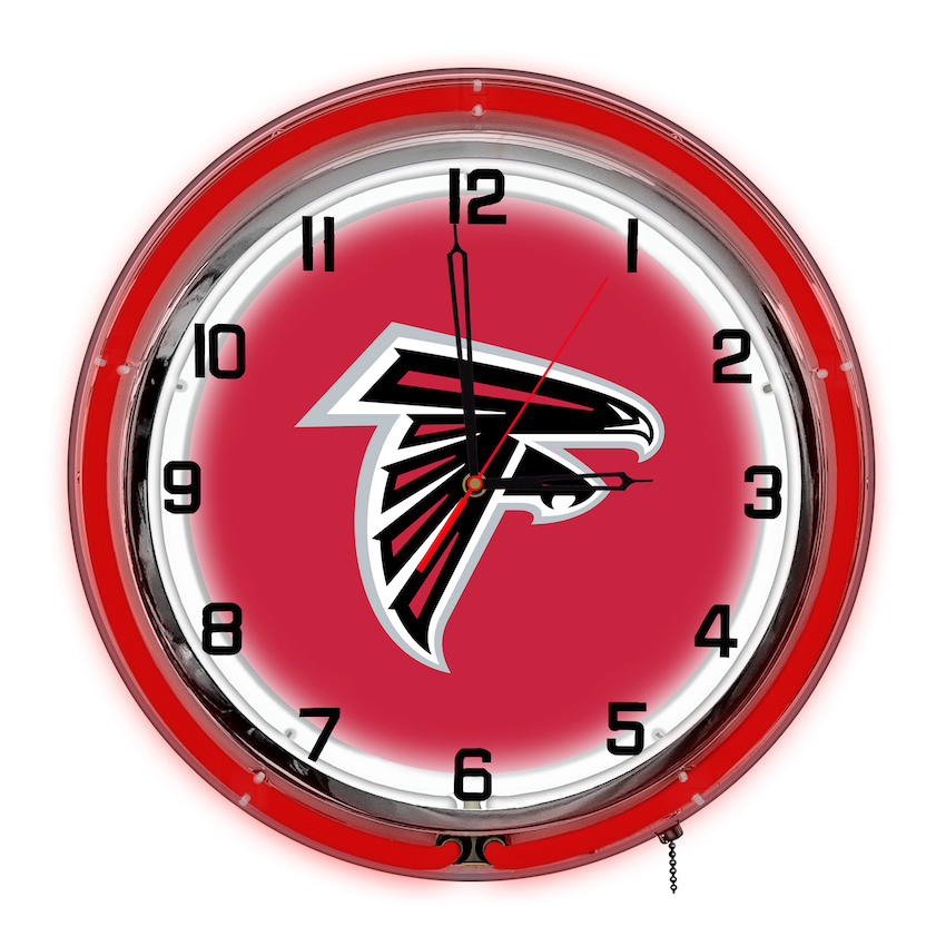 Atlanta Falcons Chrome NEON Clock 18 inch