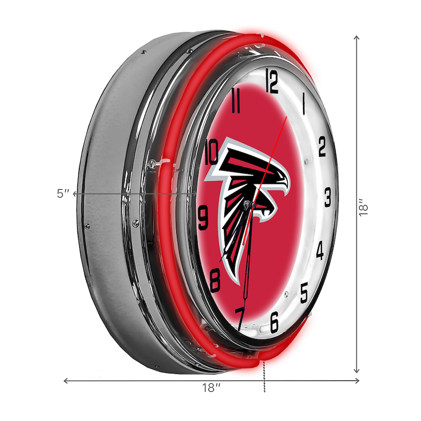 Atlanta Falcons Chrome NEON Clock 18 inch