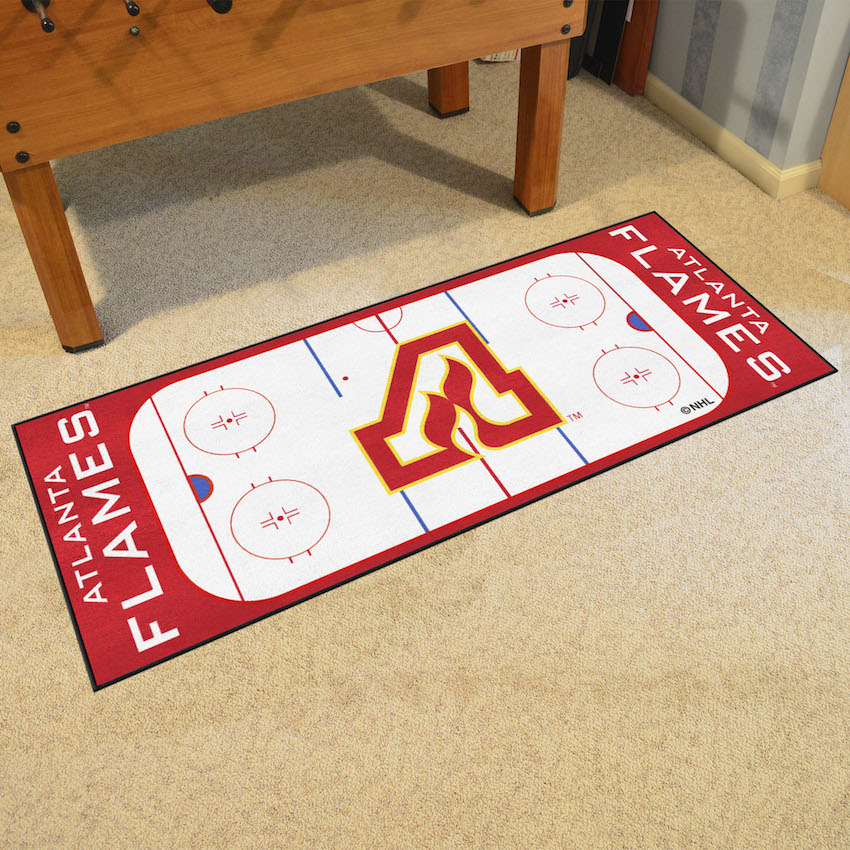 Atlanta Flames Vintage 30 x 72 Hockey Rink Carpet Runner - Throwback Logo